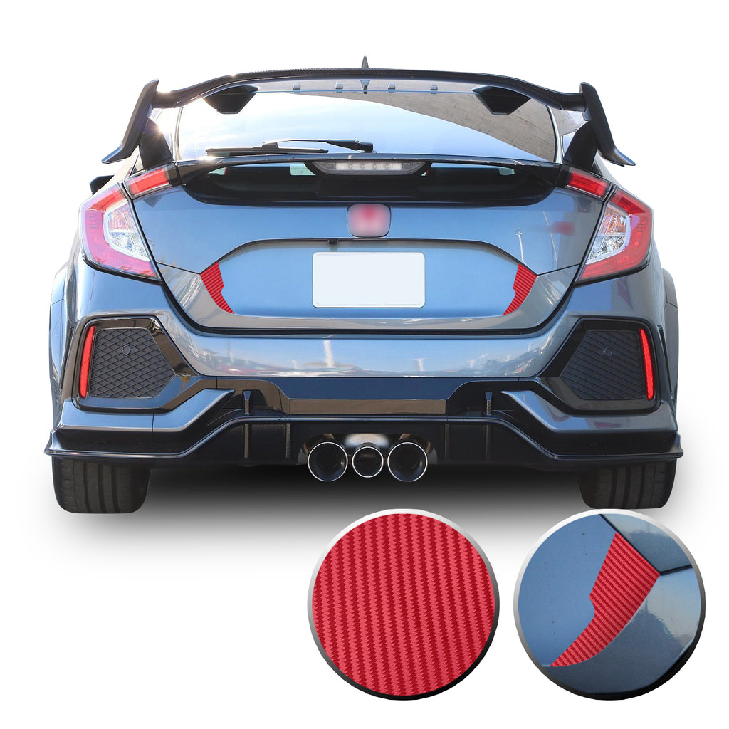 Trunk Fangs Accent Vinyl Decal Overlay Wrap Compatible with Honda Civic Sedan Hatchback 2016-2020