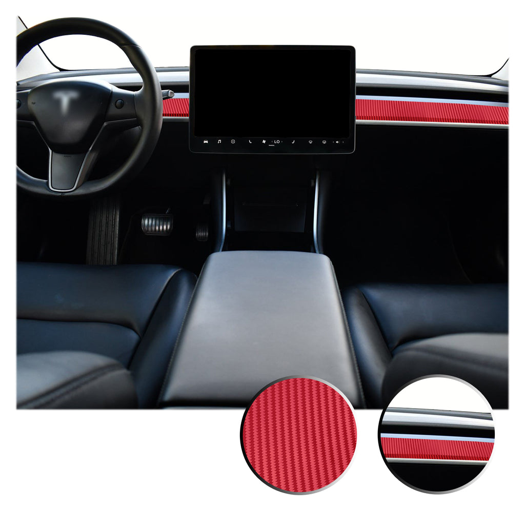 Dashboard Overlay Decal Trim Kit Compatible with and Fits Tesla Model 3 2017-2020