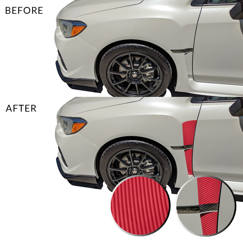 Front Fender Upper Lower Trim Vinyl Decal Overlay Wrap Inserts Sticker Compatible with and Fits WRX STi 2015-2019