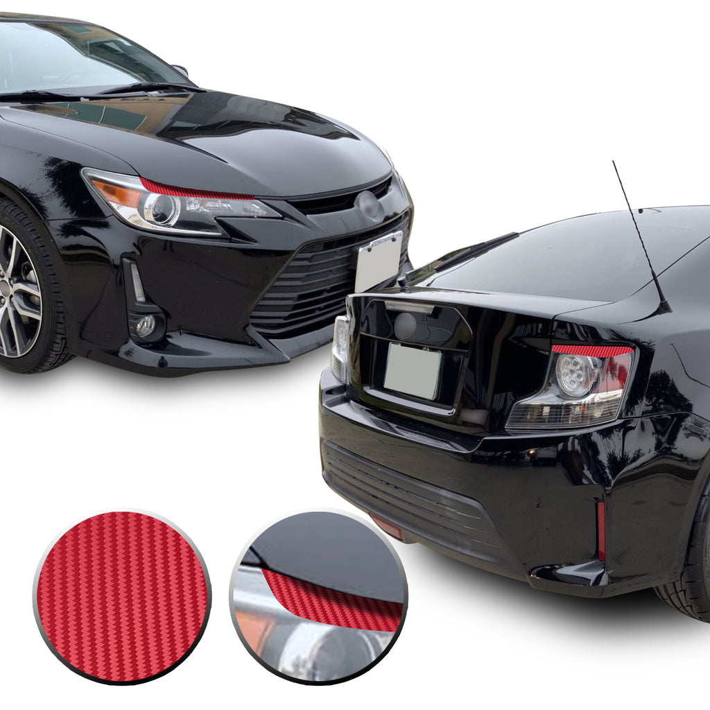 Headlight & Tail Light Eyelid Eyebrow Overlay Vinyl Decal Compatible with Scion tC 2014-2016