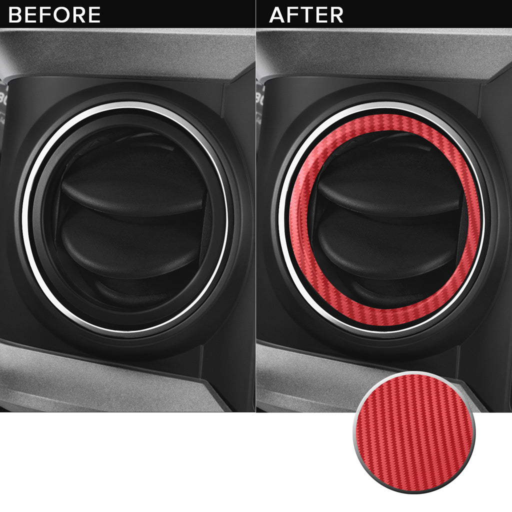 AC Vent Ring (4 Piece Kit) Overlay Vinyl Decal Compatible with and Fits Toyota Tacoma 2016-2019