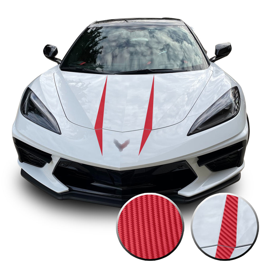 Hood Spears Graphic Overlay Vinyl Decal Compatible with Chevrolet Corvette C8 2020-2021