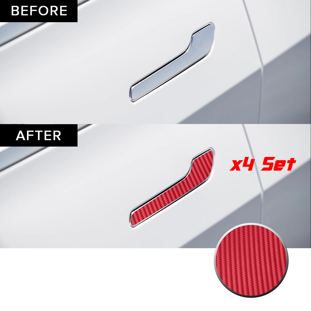 Door Handle Chrome Delete Precut Vinyl Wrap Overlay Kit Compatible with and Fits Tesla Model 3 2017-2020