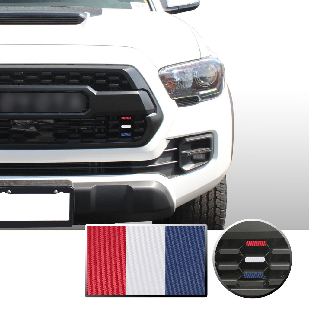 Front Grille 3 Color Vinyl Wrap Decal Compatible with Tacoma TRD Pro 2016-2020