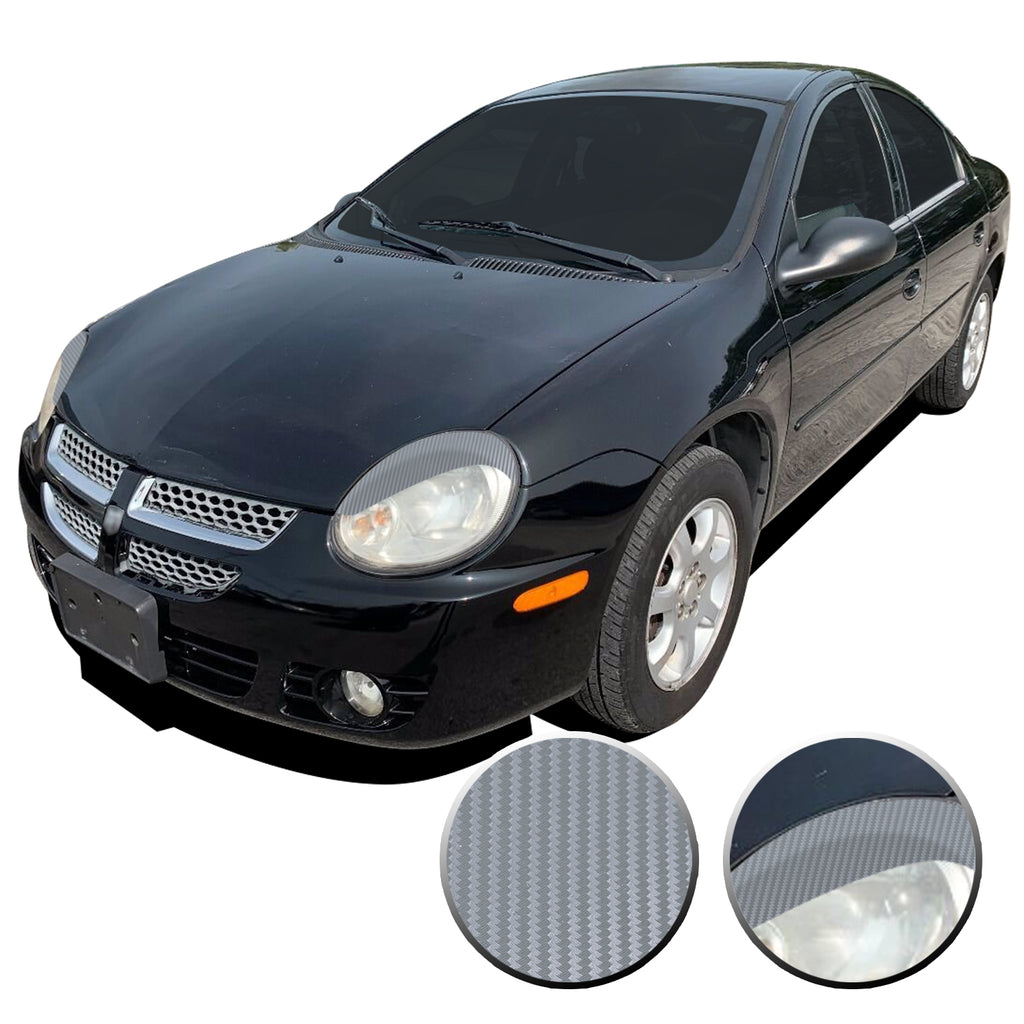 Headlight Eyelid Eyebrow Overlay Vinyl Decal Compatible with Dodge Neon SRT-4 R/T SXT 2003 2004 2005