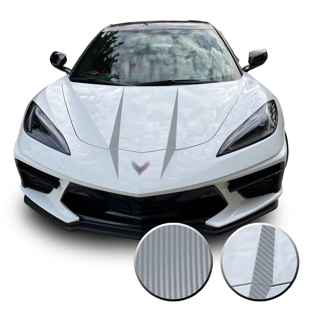 Hood Spears Graphic Overlay Vinyl Decal Compatible with Chevrolet Corvette C8 2020-2021