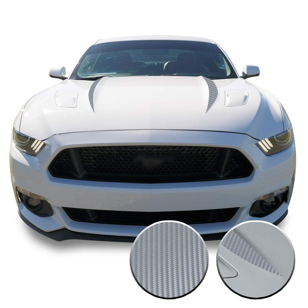 Hood Spears Stripes Vinyl Decal Overlay Wrap Trim Compatible with and Fits Mustang 2015-2017