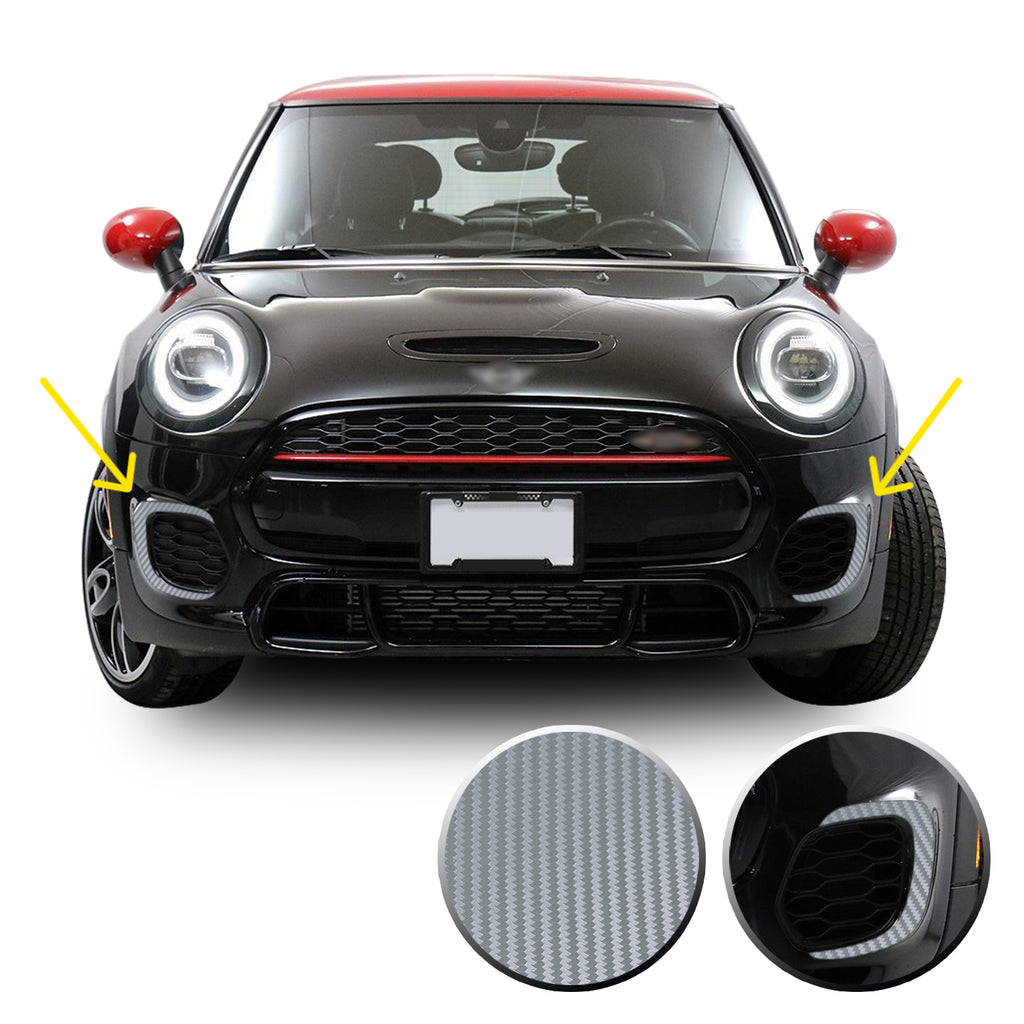 Front Bumper Bezel Accent Vinyl Decal Overlay Wrap Compatible with John Cooper Works F56 F57 F55 Mini 2015-2020