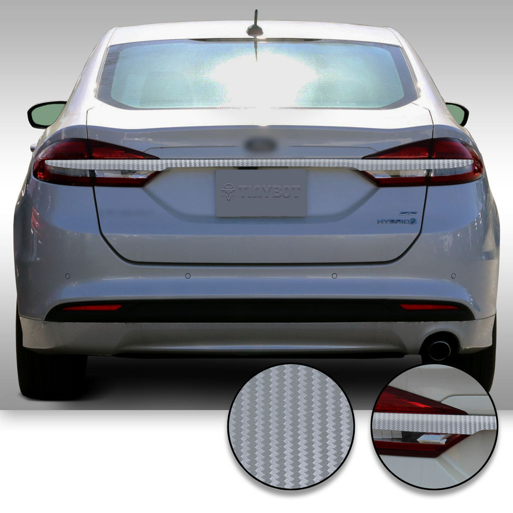 Trunk Trim Rear Chrome Delete Precut Vinyl Wrap Overlay Kit Compatible with and Fits Fusion 2017-2019