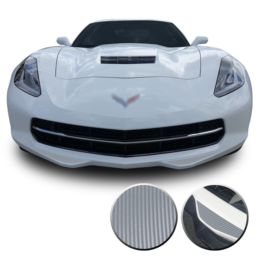 Front Bumper Fangs Accent Vinyl Decal Overlay Wrap Compatible with Corvette C7 2014-2019