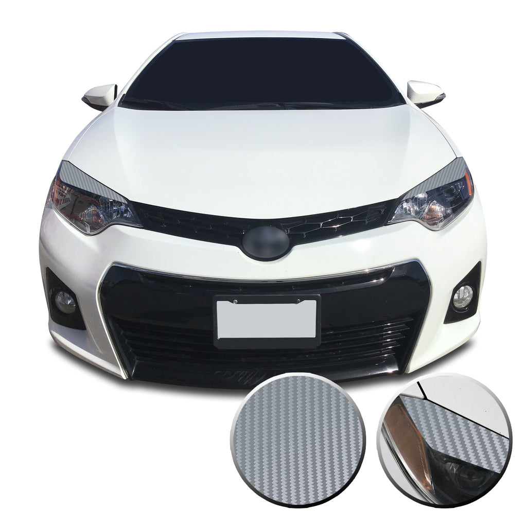 Headlight Eyelid Accent Vinyl Decal Overlay Wrap Trim Compatible with and Fits Toyota Corolla 2014-2016