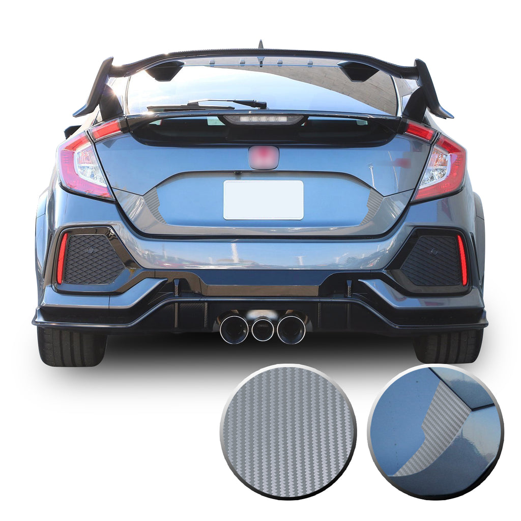 Trunk Fangs Accent Vinyl Decal Overlay Wrap Compatible with Honda Civic Sedan Hatchback 2016-2020