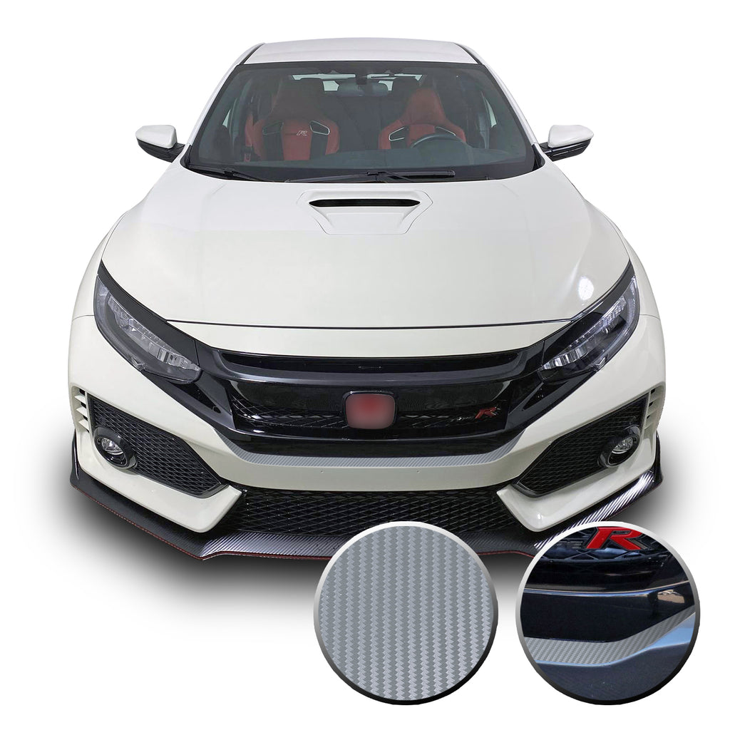 Front Bumper Fangs Accent Vinyl Wrap Compatible with Honda Civic Sedan, Coupe, SI, Hatchback, Type R 2016-2020