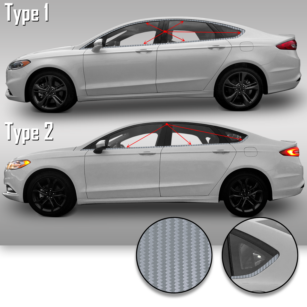 Window Trim Chrome Delete Precut Vinyl Wrap Overlay Kit Compatible with and Fits Fusion 2013-2019