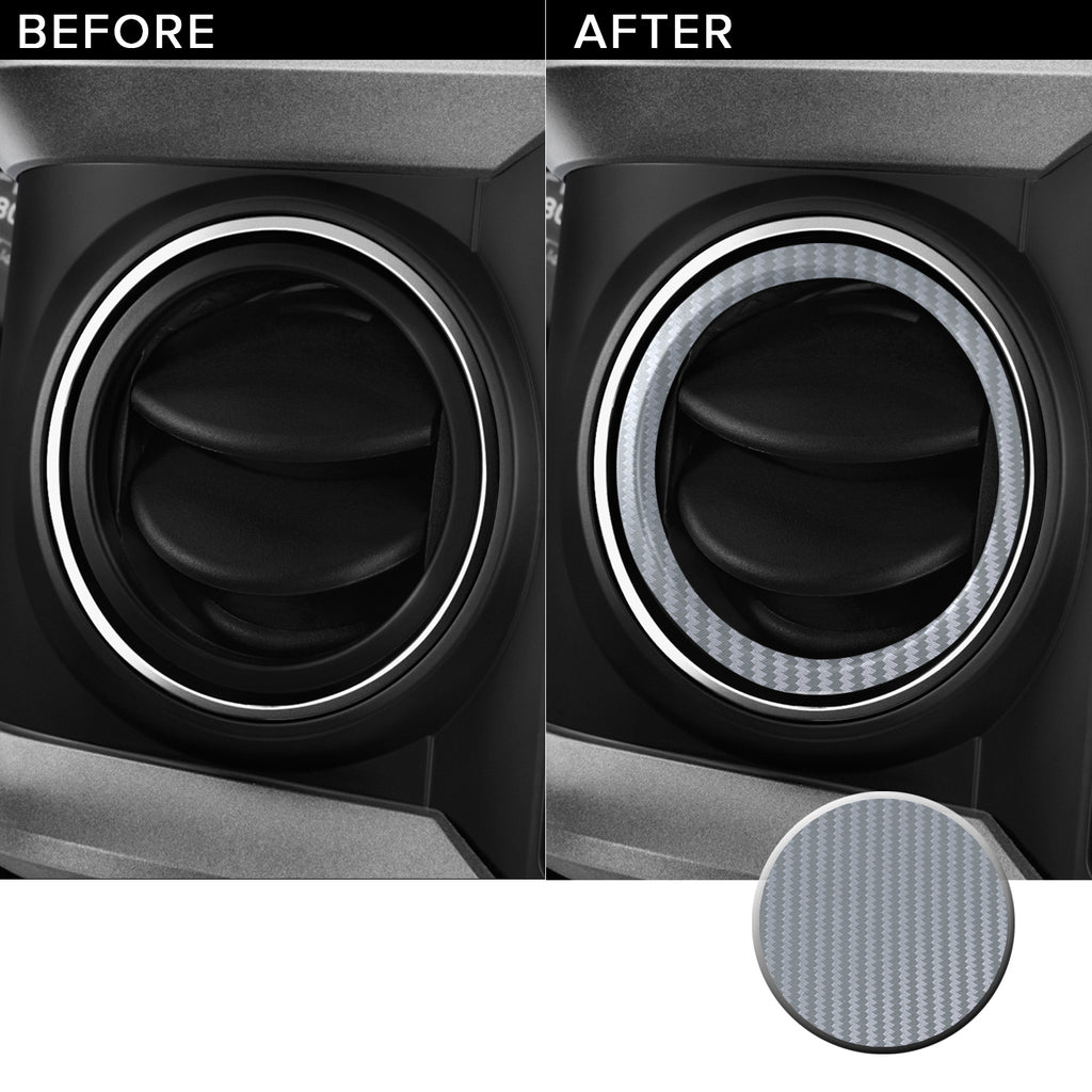 AC Vent Ring (4 Piece Kit) Overlay Vinyl Decal Compatible with and Fits Toyota Tacoma 2016-2019