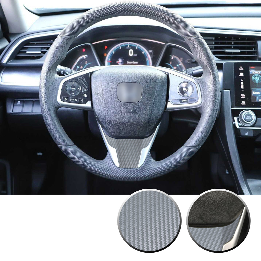 Steering Wheel Bottom Section Trim Vinyl Decal Overlay Accent Compatible with Honda Civic 2016-2020
