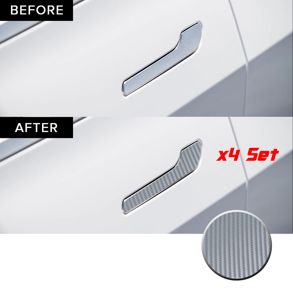 Door Handle Chrome Delete Precut Vinyl Wrap Overlay Kit Compatible with and Fits Tesla Model 3 2017-2020