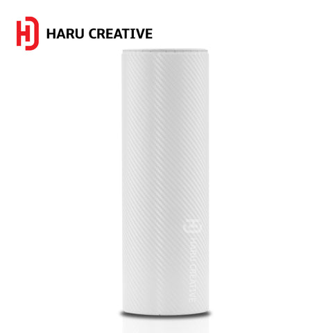 White 3D Carbon Fiber Vinyl Wrap - Adhesive Decal Film Sheet Roll - Haru Creative 3D Carbon Fiber