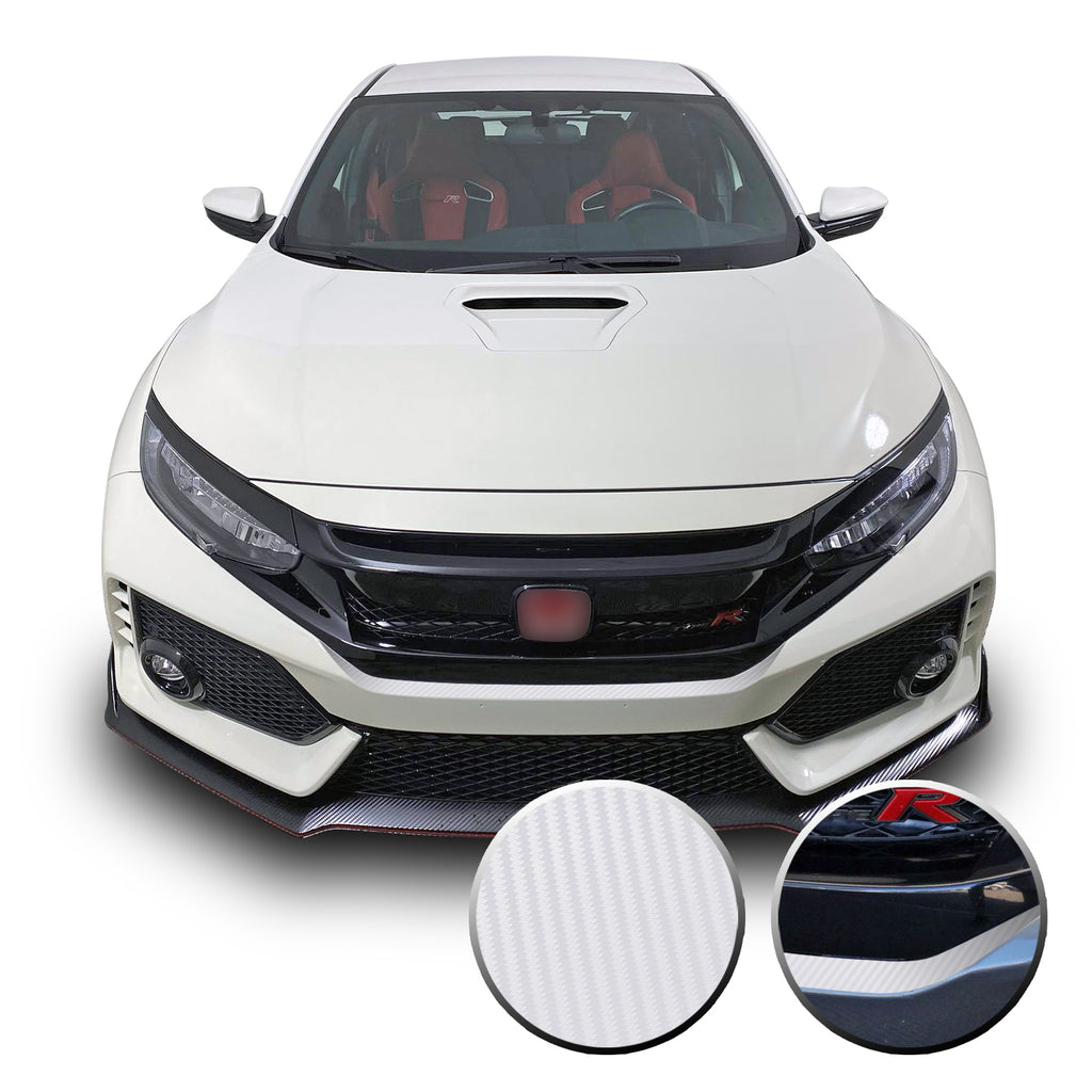 Front Bumper Fangs Accent Vinyl Wrap Compatible with Honda Civic Sedan, Coupe, SI, Hatchback, Type R 2016-2020