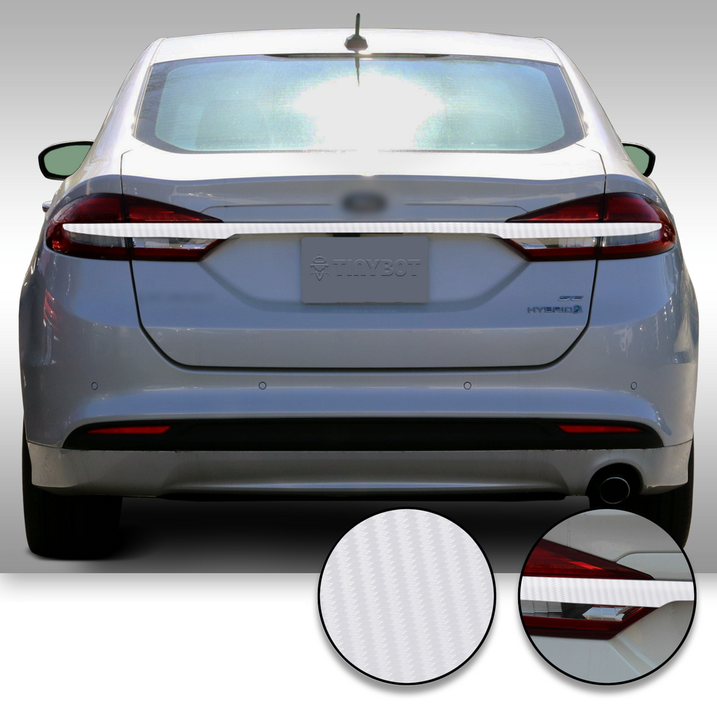 Trunk Trim Rear Chrome Delete Precut Vinyl Wrap Overlay Kit Compatible with and Fits Fusion 2017-2019