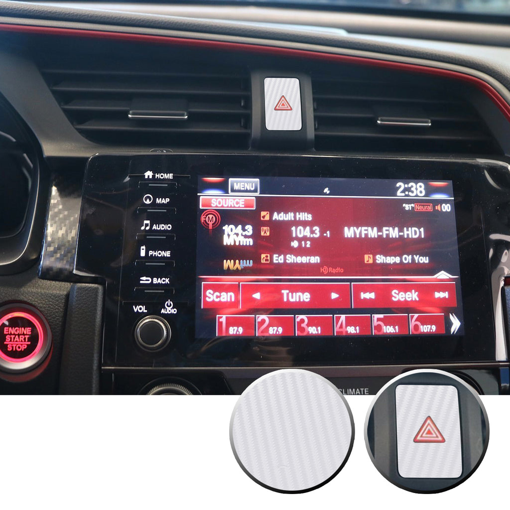 Hazard Warning Lights Button Switch Vinyl Decal Sticker Trim Overlay Compatible with Honda Civic 2016-2020