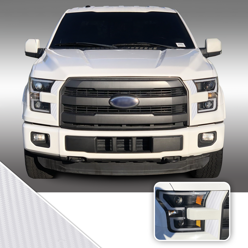 Headlight Front Accents Vinyl Decal Overlay Wrap Trim Compatible with and Fits F-150 2015-2017