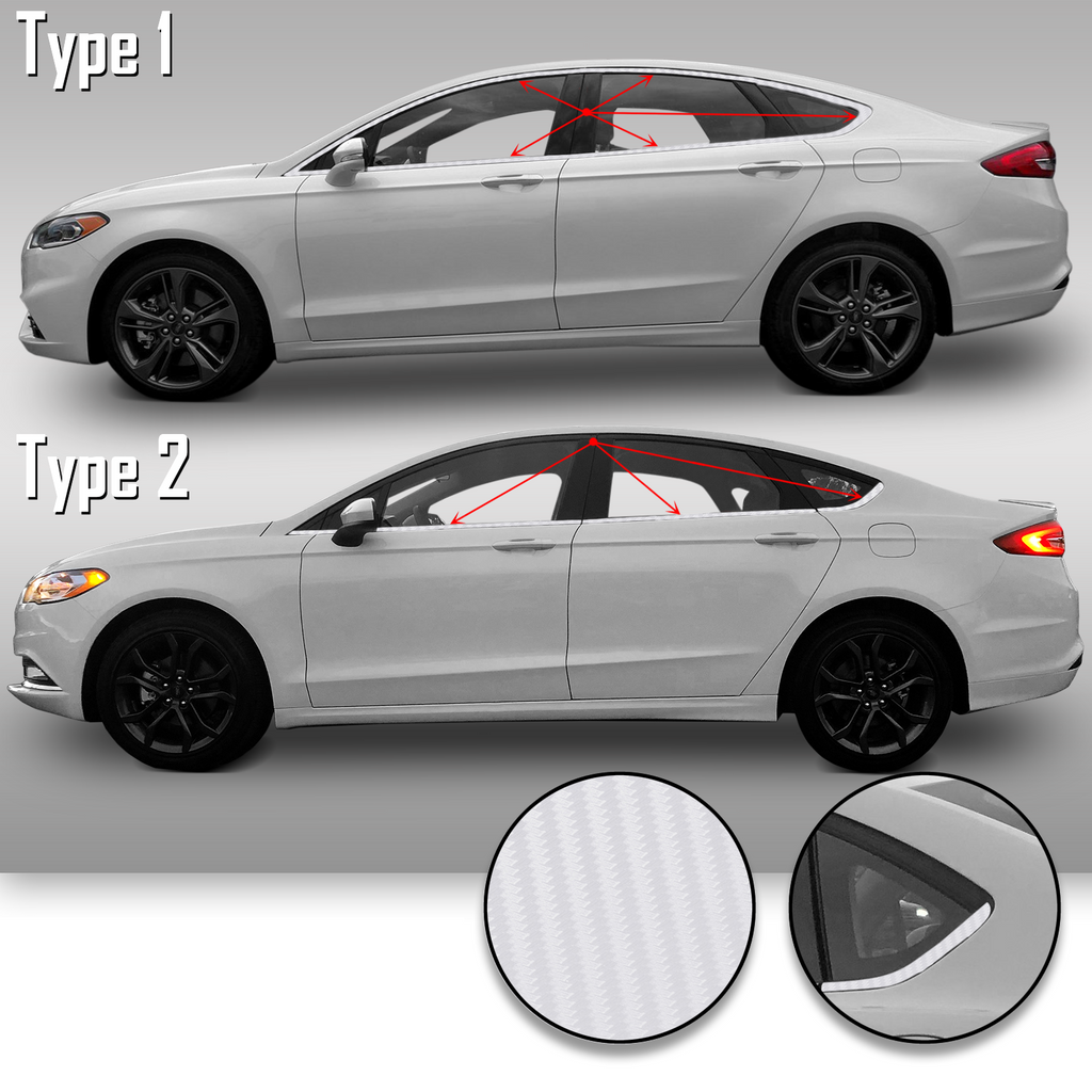 Window Trim Chrome Delete Precut Vinyl Wrap Overlay Kit Compatible with and Fits Fusion 2013-2019