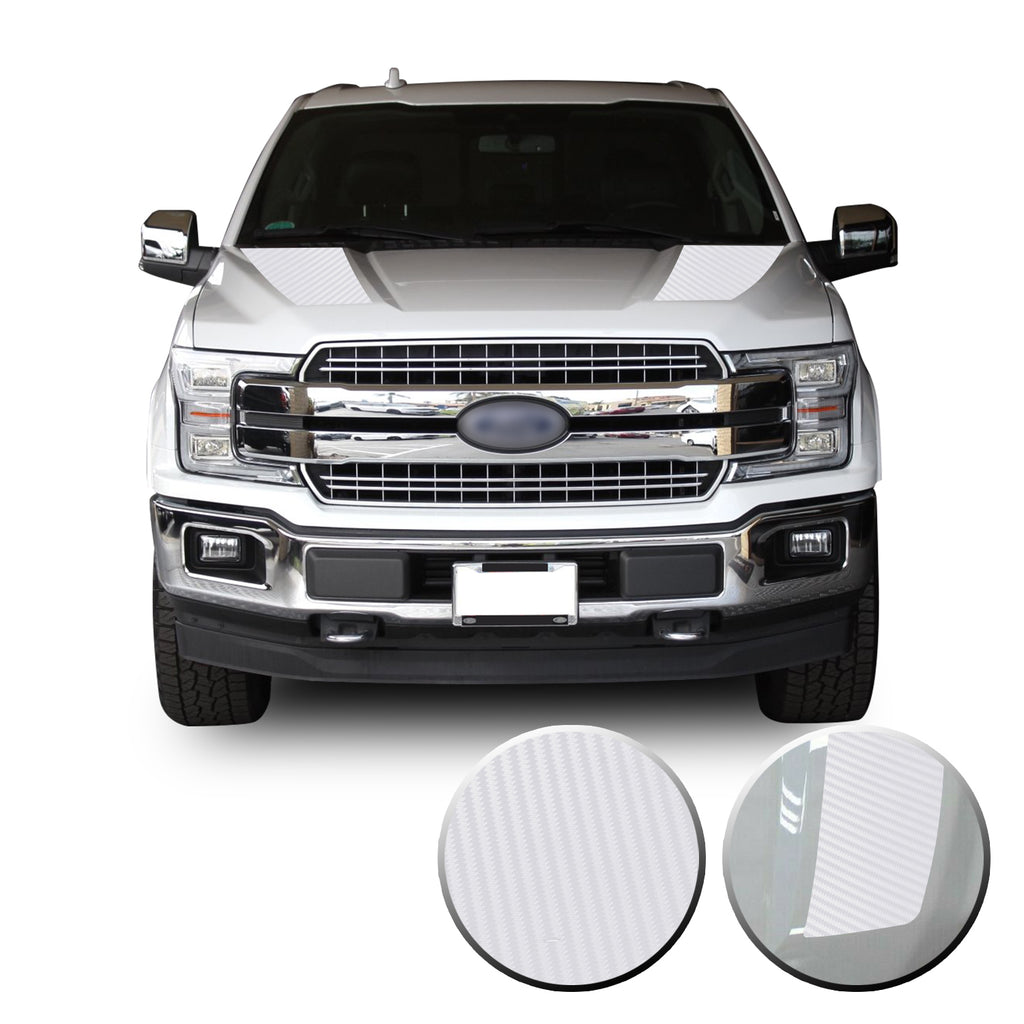 Front Solid Hood Stripes Vinyl Graphic Decal Overlay Wrap Compatible with and Fits F-150 2015-2020