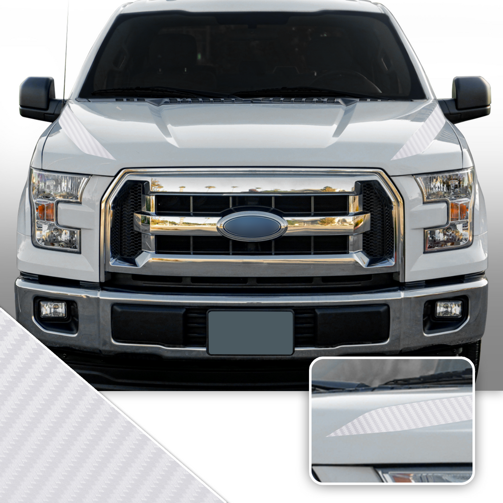 Outer Hood Spears Overlay Decal Trim Compatible with and Fits F150 + Raptor 2015-2020