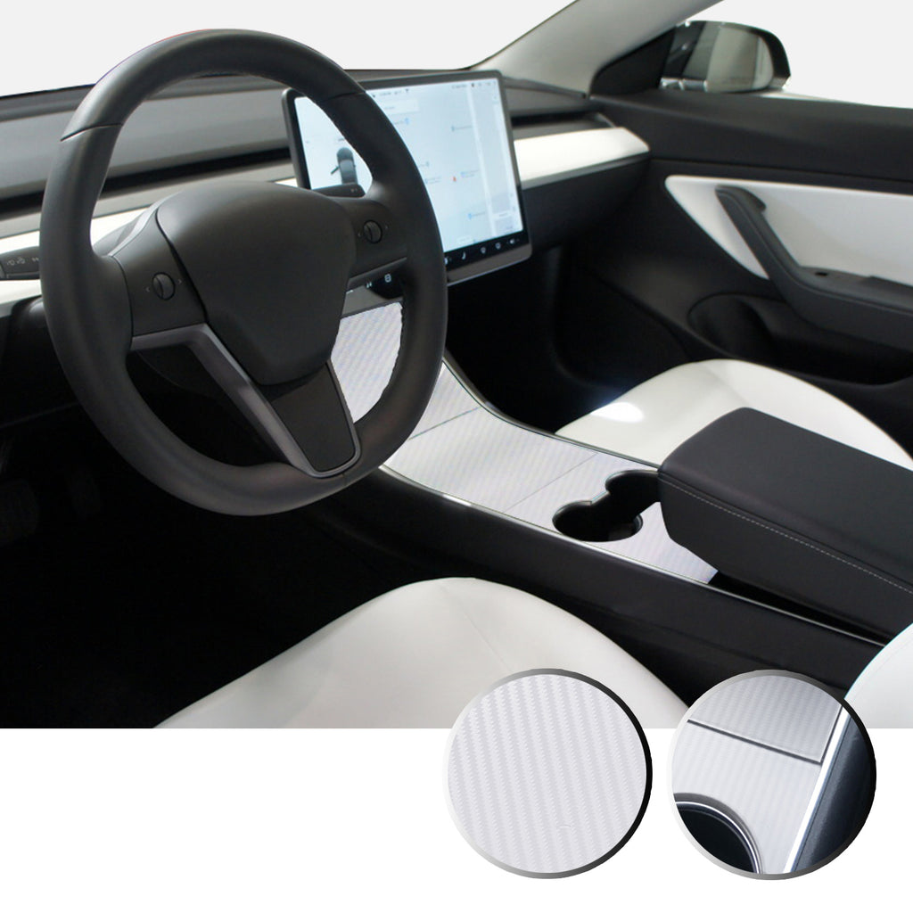 Center Console Vinyl Decal Overlay Trim Wrap Compatible with and Fits Model 3 2017-2020