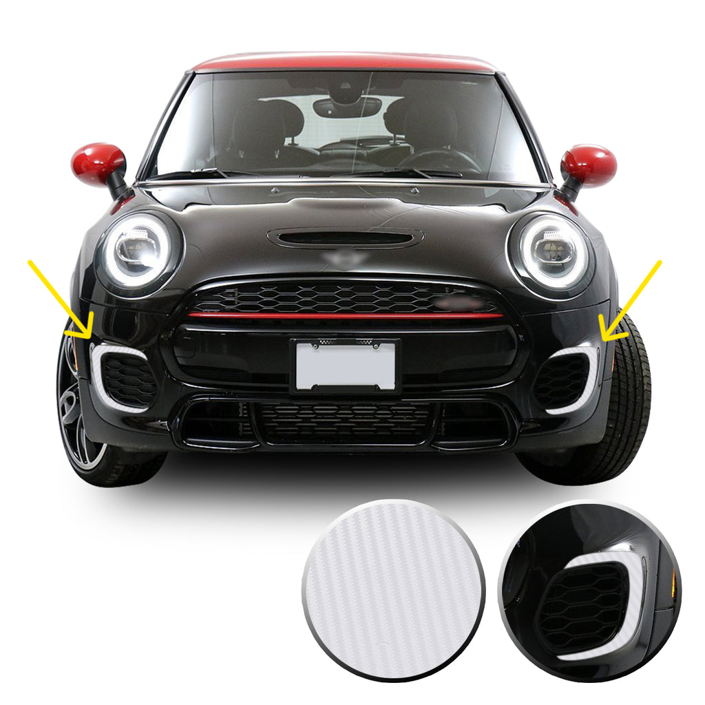 Front Bumper Bezel Accent Vinyl Decal Overlay Wrap Compatible with John Cooper Works F56 F57 F55 Mini 2015-2020