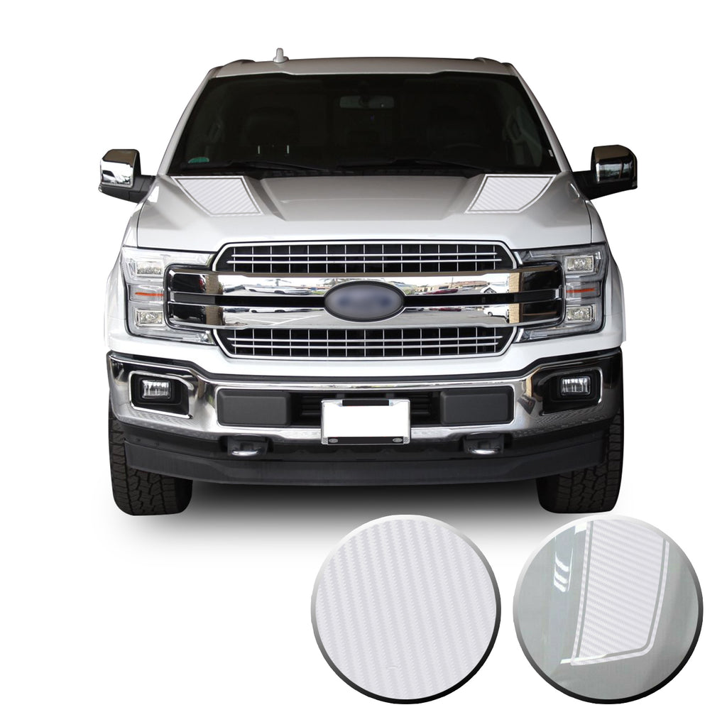 Front Outlined Hood Stripes Vinyl Graphic Decal Overlay Wrap Compatible with and Fits F-150 2015-2020