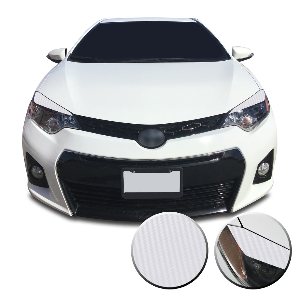 Headlight Eyelid Accent Vinyl Decal Overlay Wrap Trim Compatible with and Fits Toyota Corolla 2014-2016