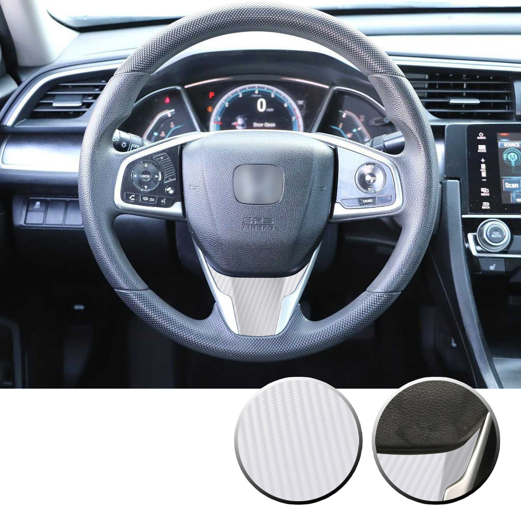 Steering Wheel Bottom Section Trim Vinyl Decal Overlay Accent Compatible with Honda Civic 2016-2020