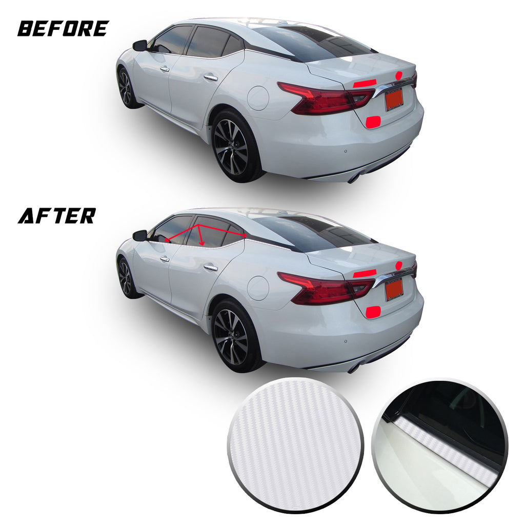 Chrome Delete Vinyl Blackout Kit Overlays for 2016-20 Nissan Maxima Window Trim