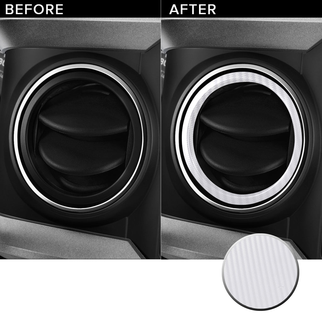 AC Vent Ring (4 Piece Kit) Overlay Vinyl Decal Compatible with and Fits Toyota Tacoma 2016-2019