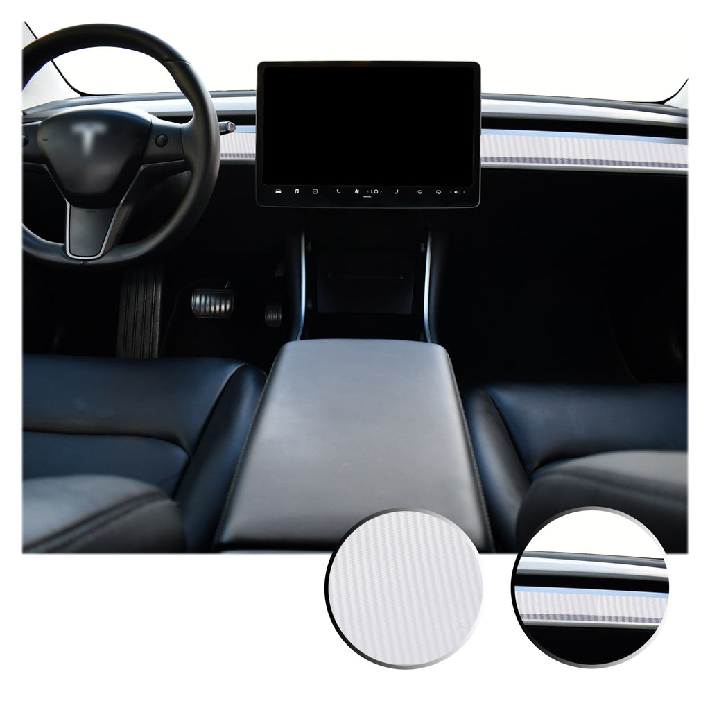 Dashboard Overlay Decal Trim Kit Compatible with and Fits Tesla Model 3 2017-2020