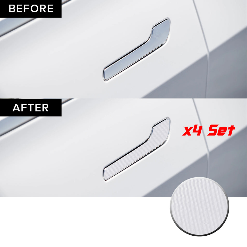 Door Handle Chrome Delete Precut Vinyl Wrap Overlay Kit Compatible with and Fits Tesla Model 3 2017-2020