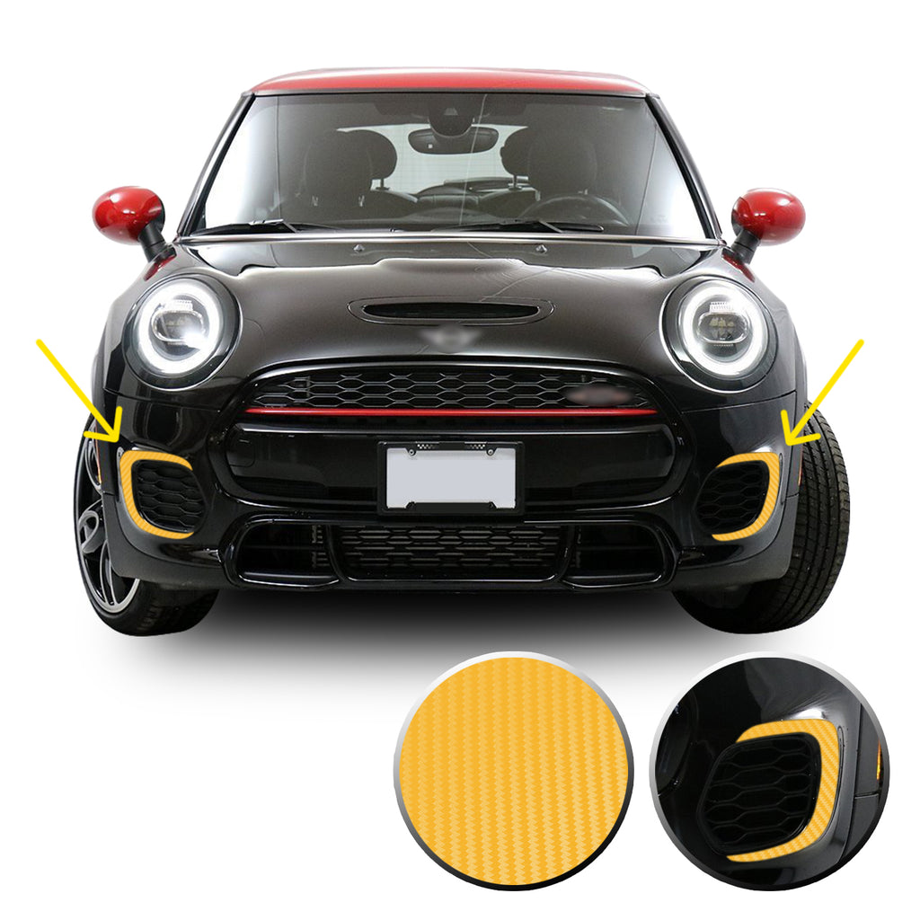 Front Bumper Bezel Accent Vinyl Decal Overlay Wrap Compatible with John Cooper Works F56 F57 F55 Mini 2015-2020