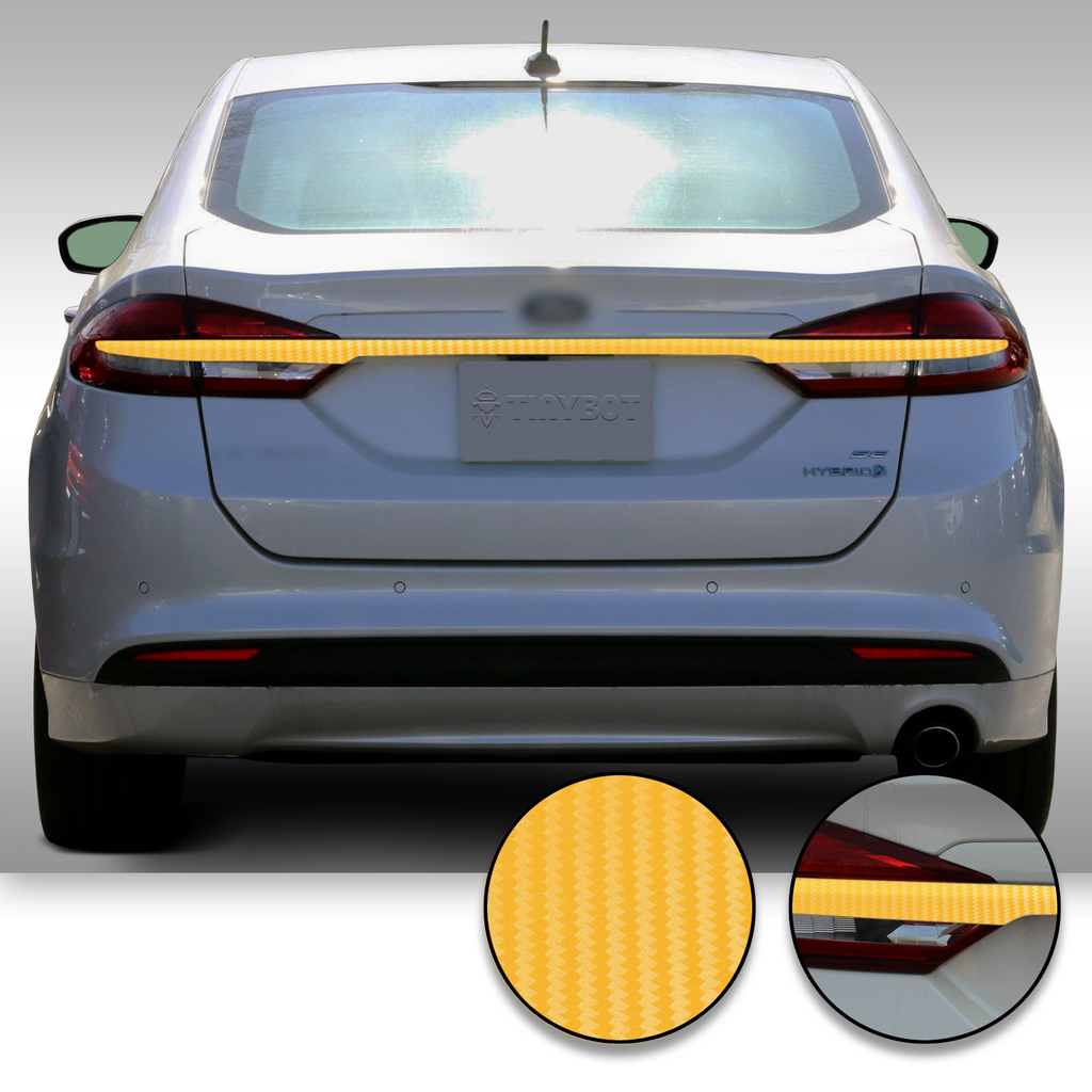 Trunk Trim Rear Chrome Delete Precut Vinyl Wrap Overlay Kit Compatible with and Fits Fusion 2017-2019