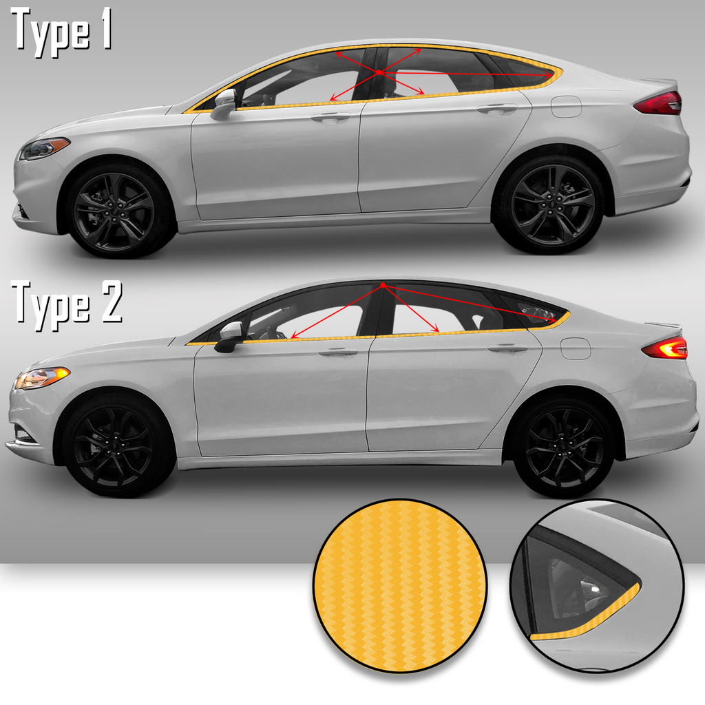 Window Trim Chrome Delete Precut Vinyl Wrap Overlay Kit Compatible with and Fits Fusion 2013-2019