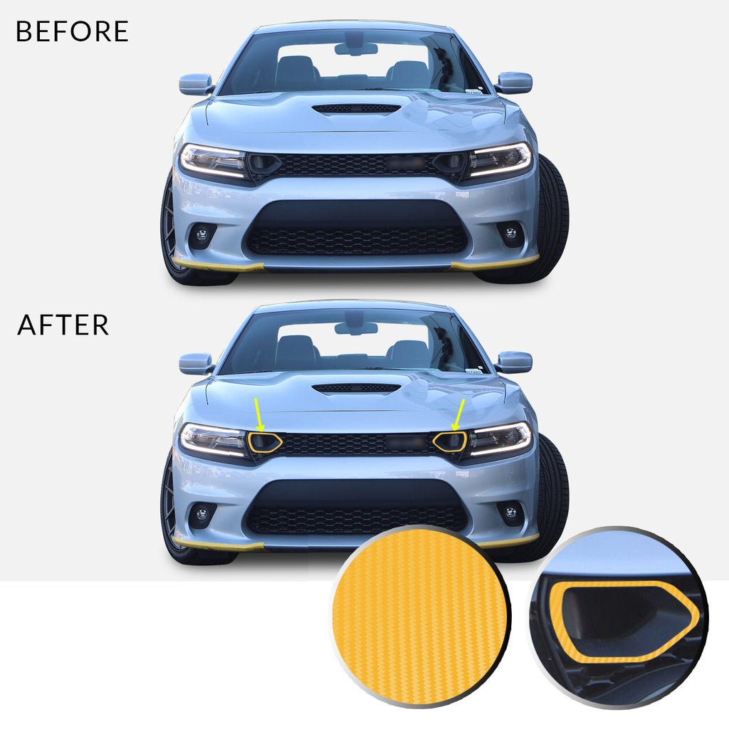 Front Bumper Upper Grille Bezel Overlay Wrap Vinyl Decal Compatible with and Fits Charger Scat Pack 2019