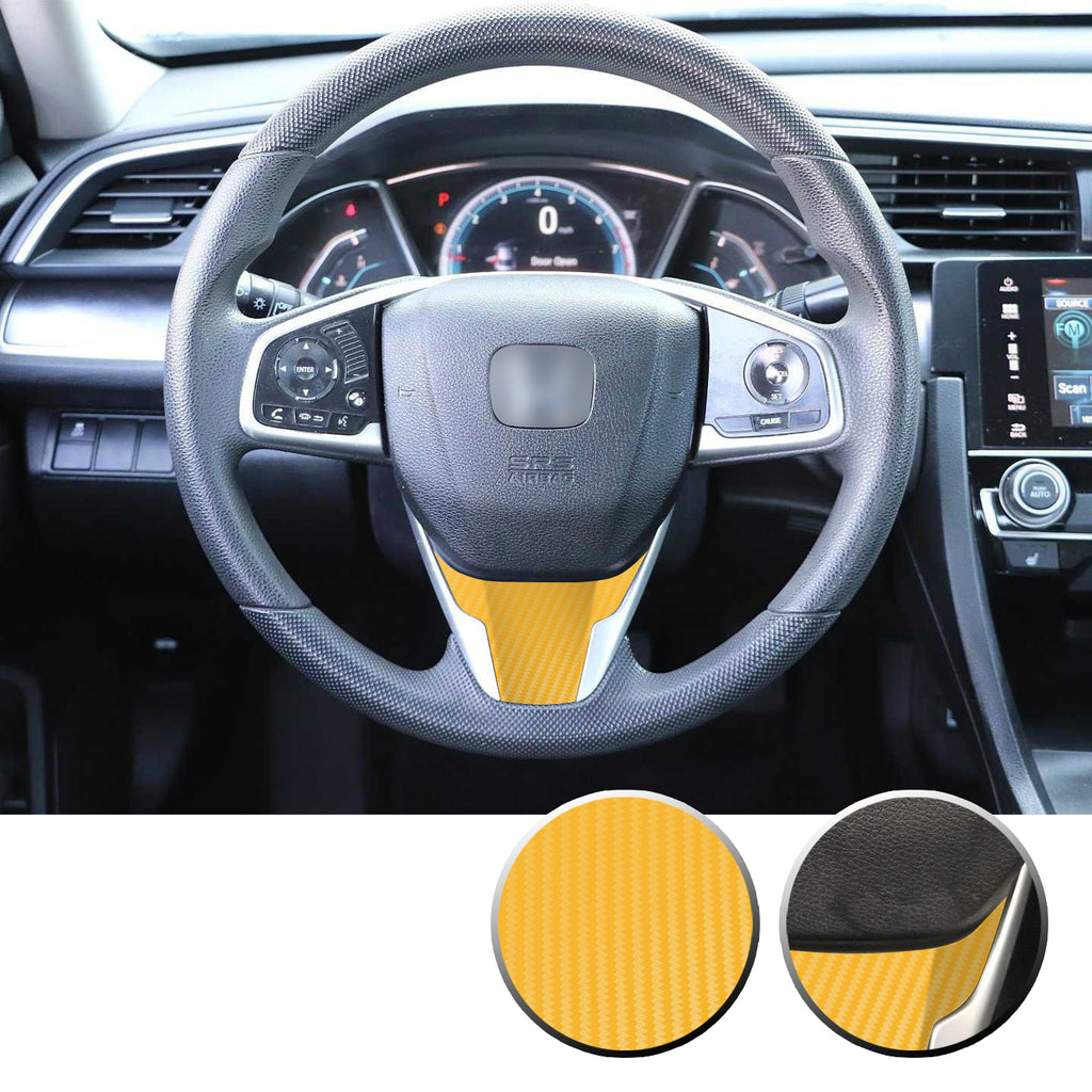 Steering Wheel Bottom Section Trim Vinyl Decal Overlay Accent Compatible with Honda Civic 2016-2020