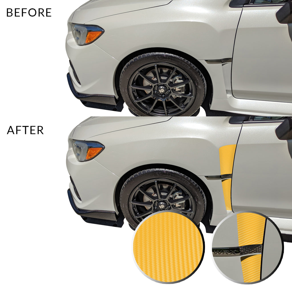 Front Fender Upper Lower Trim Vinyl Decal Overlay Wrap Inserts Sticker Compatible with and Fits WRX STi 2015-2019