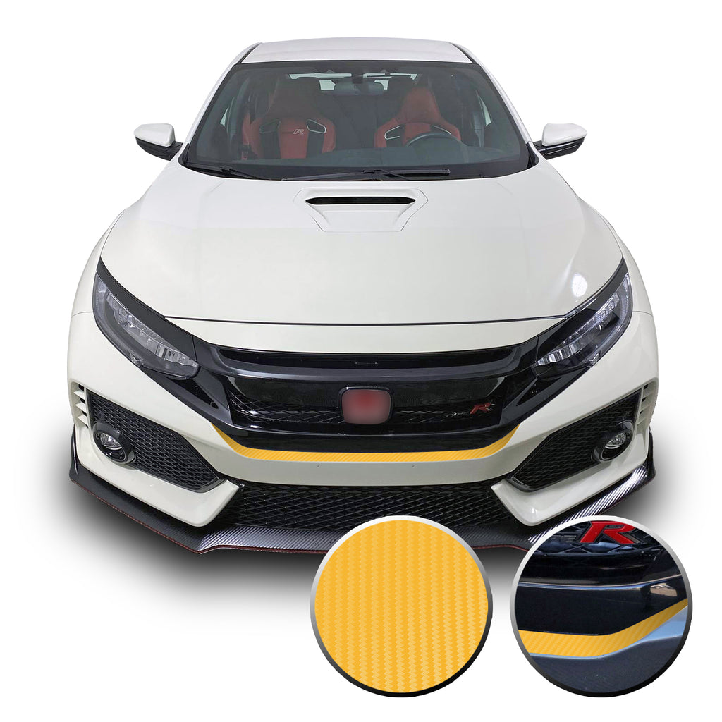 Front Bumper Fangs Accent Vinyl Wrap Compatible with Honda Civic Sedan, Coupe, SI, Hatchback, Type R 2016-2020