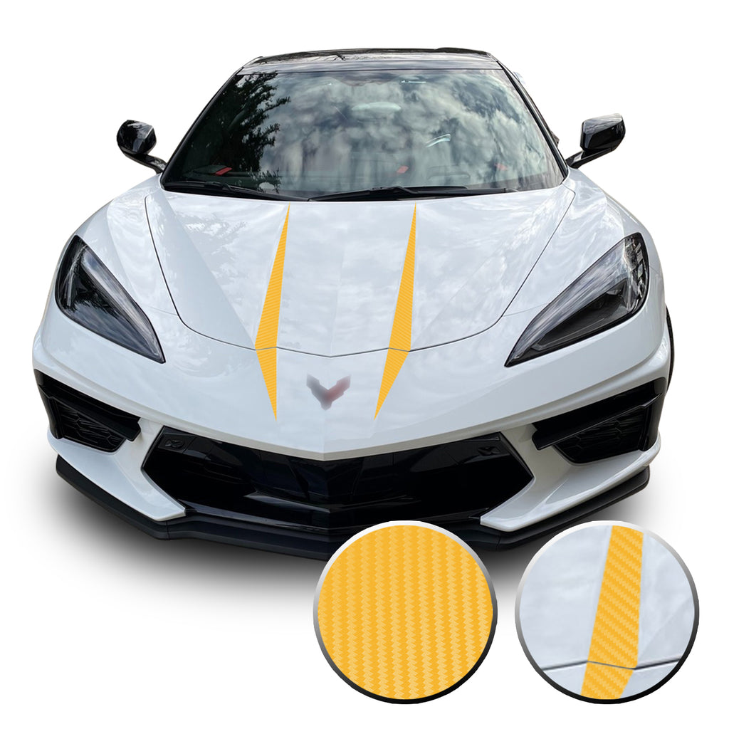 Hood Spears Graphic Overlay Vinyl Decal Compatible with Chevrolet Corvette C8 2020-2021