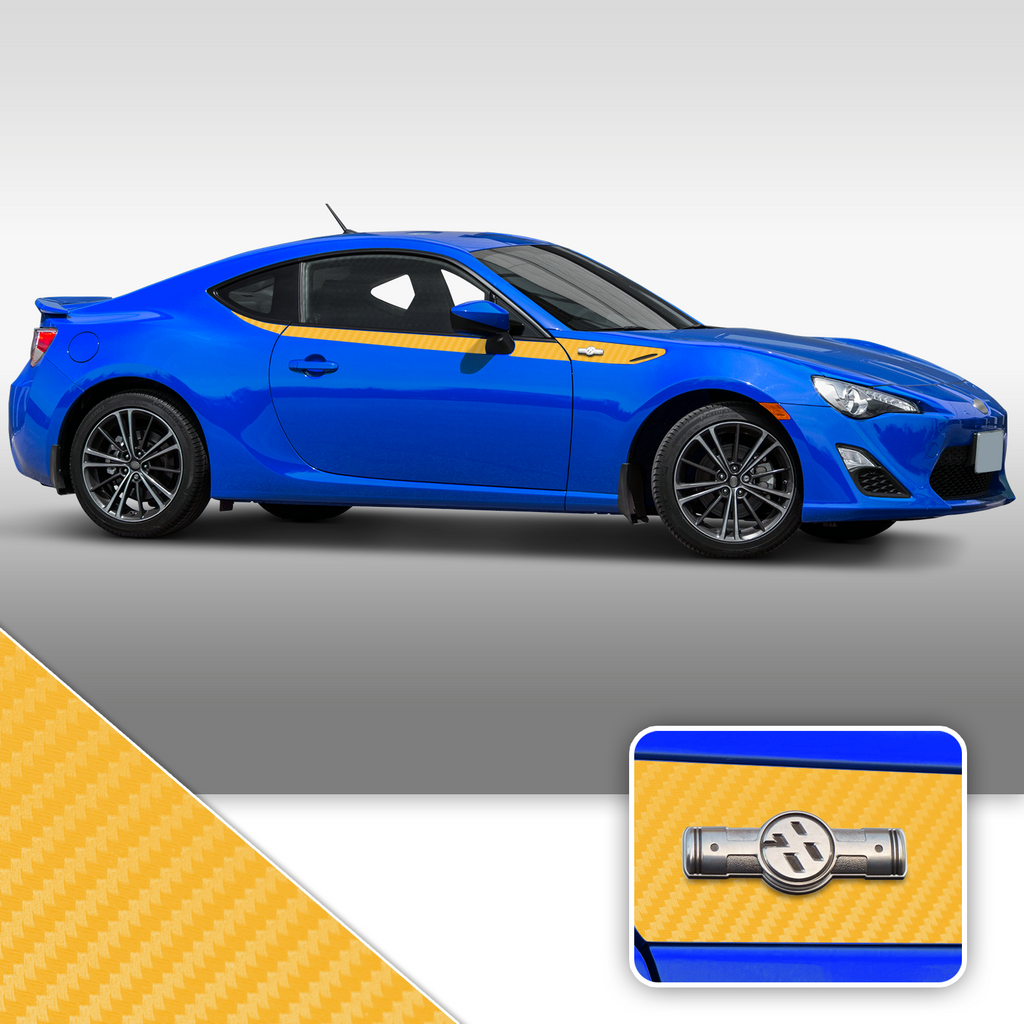 Side Body Stripe Accent Vinyl Graphic Overlay Wrap Compatible with Scion FR-S 2013-2016