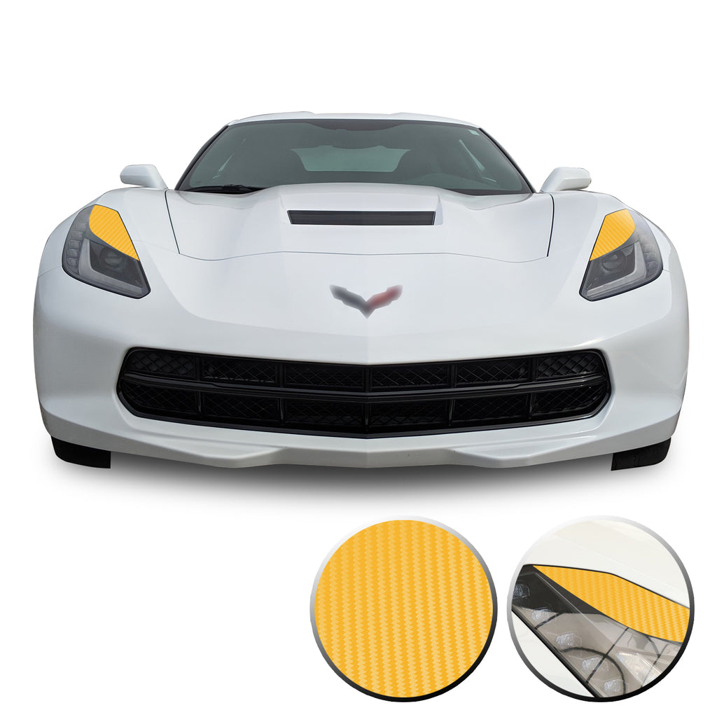 Headlight Eyelids Vinyl Decal Overlay Wrap Compatible with Corvette C7 2014-2019