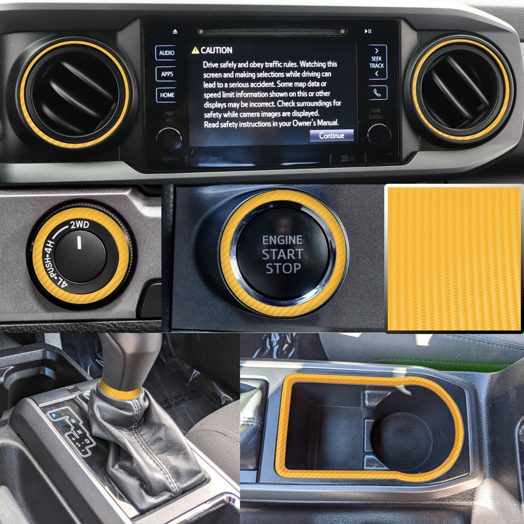 Dashboard Interior Trim Vinyl Overlay Decal Compatible with Tacoma 2016, 2017, 2018, 2019, 2020