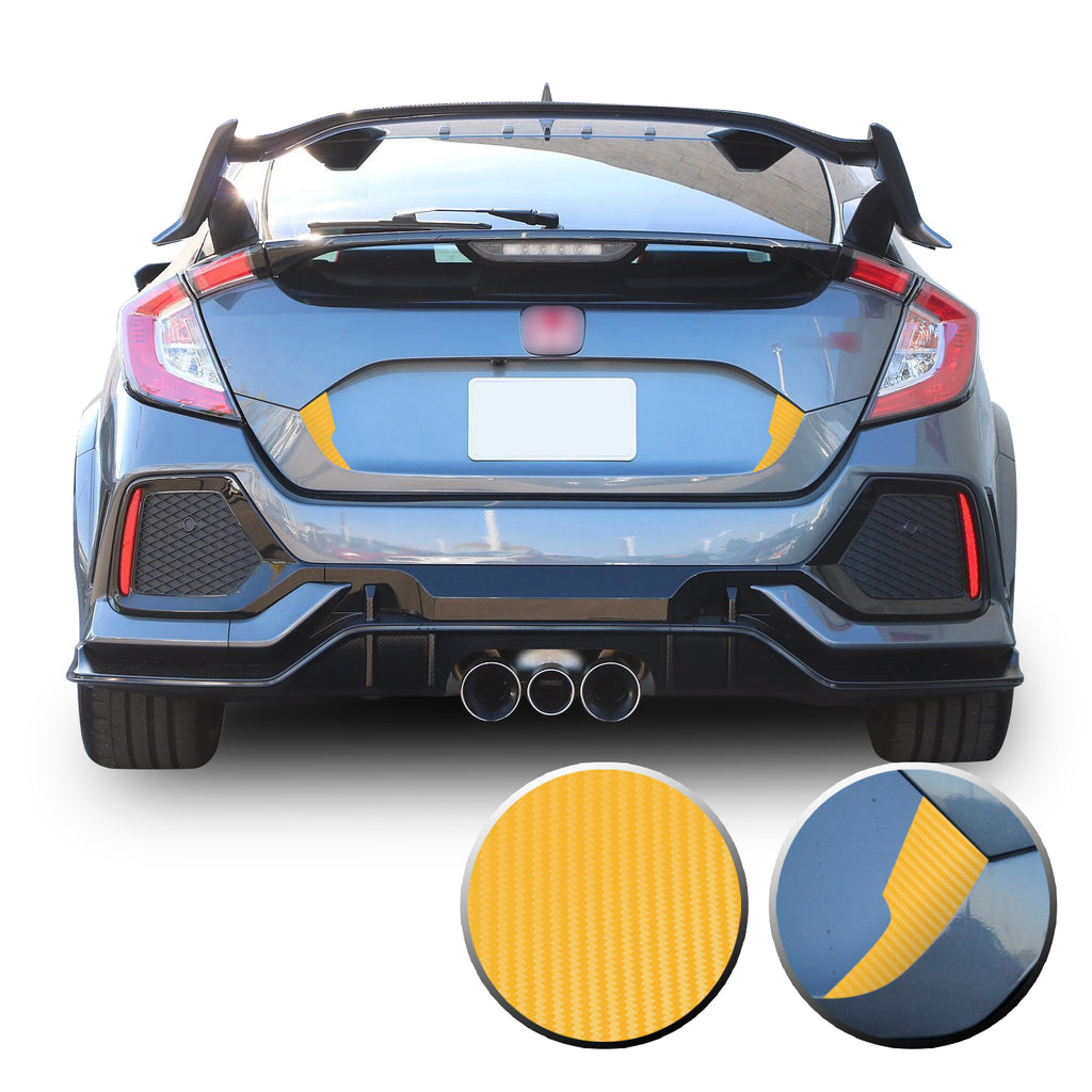 Trunk Fangs Accent Vinyl Decal Overlay Wrap Compatible with Honda Civic Sedan Hatchback 2016-2020